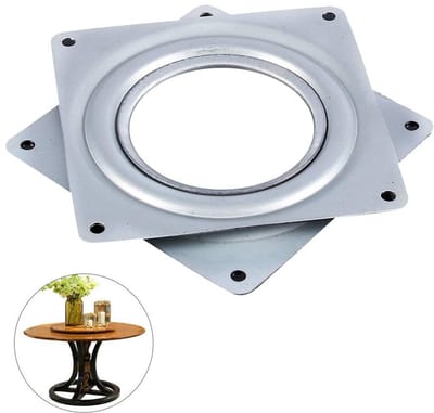 Allecto - 4 Inch Square Lazy Susan - Draaischijf - Galvanized Steel - Rotating Bearing - Geschikt voor TV Rack - 1 Stuk