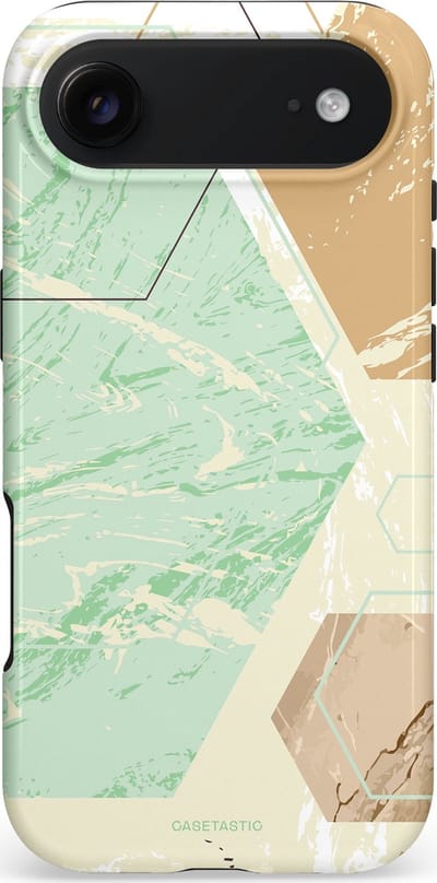 Casetastic hoesje geschikt voor Apple iPhone Air - MagSafe - Dubbellaagse bescherming - Vlaklicht - Fashion Case - Crème Mintgroen Wit