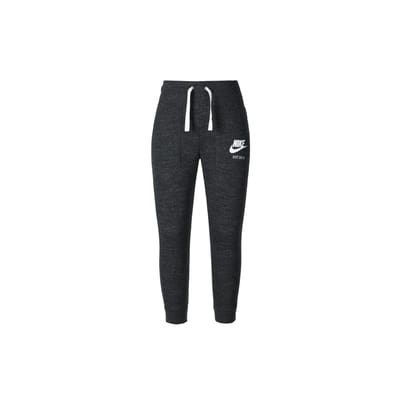 Nike Letter Logo Trekkoord Sport Driekwart Gebreide Broek Dames onderstukken Zwart 883724-010 M black