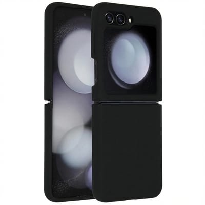 Accezz Hoesje - Geschikt voor Samsung Galaxy Z Flip 5 - Liquid Silicone Backcover - Zwart