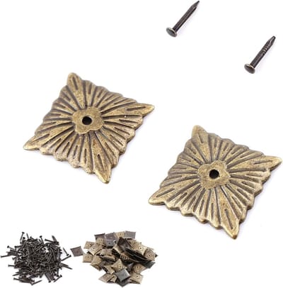 100 Stuks Decoratieve Metalen Spijkers in Vintage Stijl 21x21mm voor Meubel- en Deurdecoratie, Perfect voor DIY Projecten en Creatieve Klussen