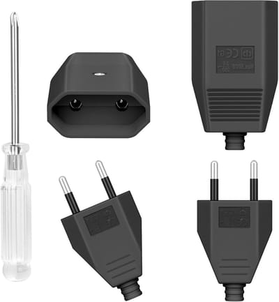 Set van 4 Euro Plugs 250 V 2.5 A - Plat Ontwerp, IP44 Waterdicht, Geschikt voor 8-10 mm Kabel, Duurzaam en Schokbestendig