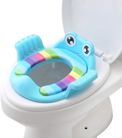 Baby Potty Trainer - Kinder Toiletstoel - Zelfstandig Zindelijk - Verstelbare Voetensteun - 38 x 35 x 9 cm - Blauw