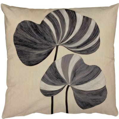 Sierkussens - Kussentjes Woonkamer - 50x50 cm - Zwart - Bladeren - Strepen - Minimalistisch