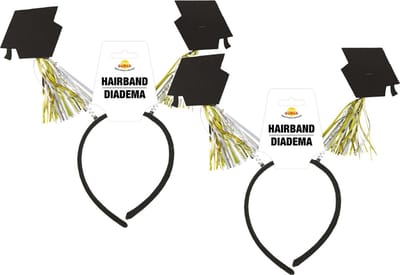 Geslaagd/diploma gehaald verkleed diadeem/haarband - 2x - afstudeer thema feest accessoires