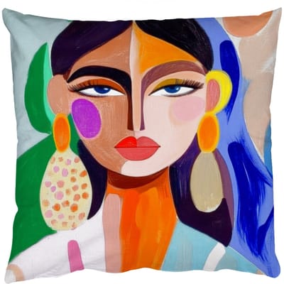 Sierkussens - Kussentjes Woonkamer - 50x50 cm - Portret - Vrouw - Modern