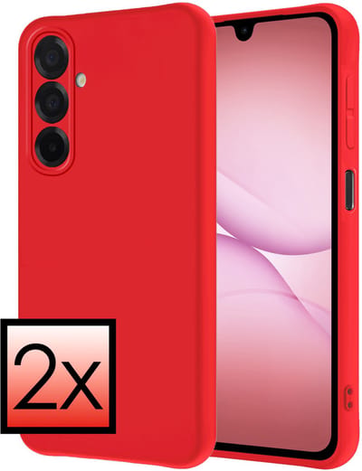 Hoesje - 2 Stuks - Geschikt voor Samsung Galaxy A17 - Sterk & Shockproof - Case Siliconen - Back Cover - Telefoon Hoes - Rood