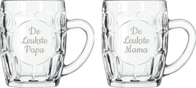 Gegraveerde Bierpul 55cl De Leukste Mama-De Leukste Papa