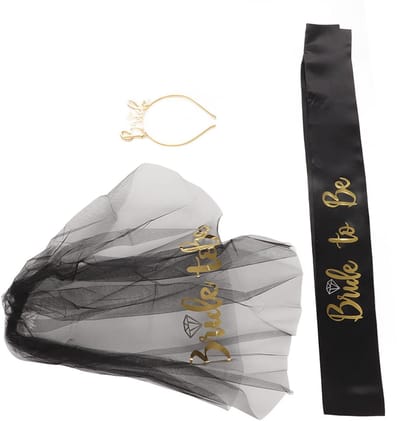 Dailygoods- Diadeem Glanzend - Bruidsluier - Vrijgezellenfeest - Feestdecoratieset - Bruidskroon - Hoogwaardige Satijnen Afwerking - Tiara