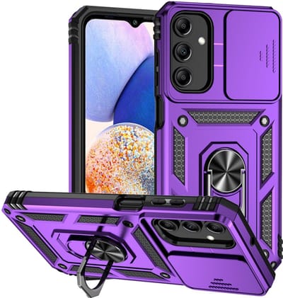 Coverup Hoesje - Geschikt voor Samsung Galaxy A15 Hoesje - Coverup Armor Ring Kickstand Back Cover met Camera Shield - Paars