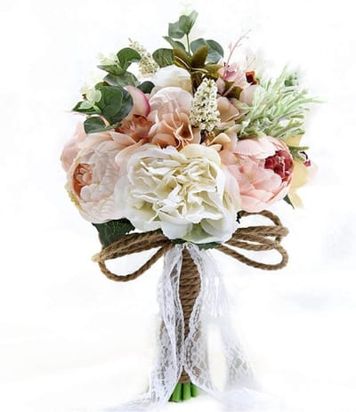 Bruidsboeket van Kunstzijde, Perfect voor Bruidsmeisjes, Trouwen en Thuisdecoratie met Luxe Bloemen