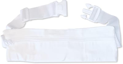 Dailygoods- Pelgrimsriem Hoge Kwaliteit - Heupriem Dames - Heupriem Hond - 3-vaks Buidelzak - Witte Katoenen Riem - Duurzaam en Comfortabel