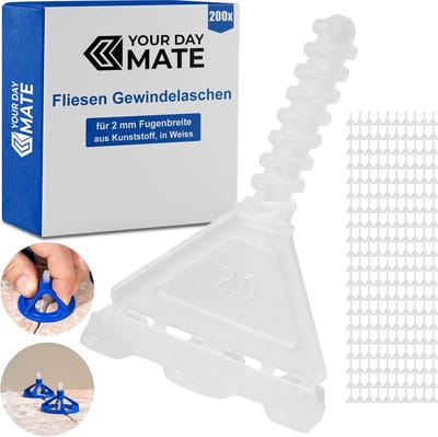 Tegelnivelleringssysteem Lussen - Tegel Leg Hulp - Professioneel Tegelwerk - Voor 2mm Voegbreedte - 200 Stuks - Wit