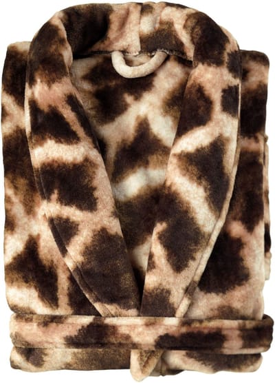 Zohome Badjas Giraffe - Kamerjas voor Dames en Heren - Maat S - Ochtendjas - Geschikt voor de Sauna - Bruin