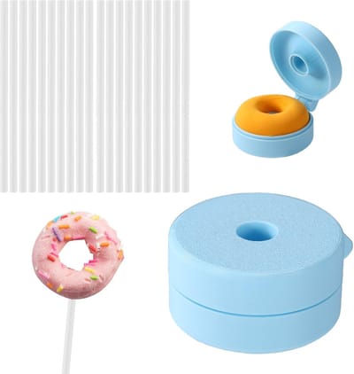 Dailygoods- Cakepopvorm Blauw - 20 Stokjes - Plastic Cakepop Maker - Desserts/IJs/Snoep - Voor Thuis Bakken - Betrouwbaar Materiaal - Cakepopmaker
