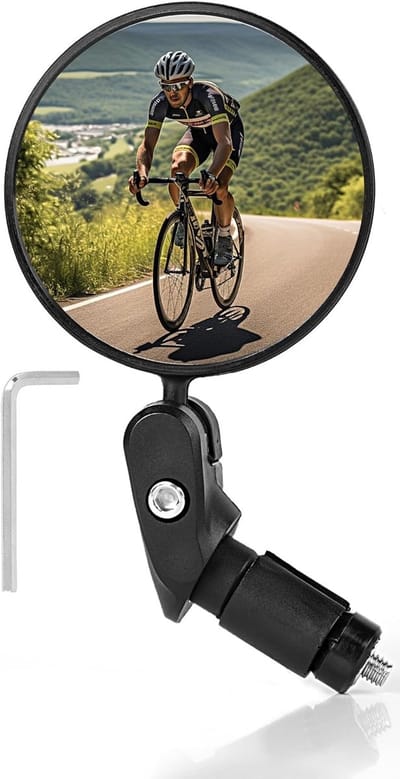 BOTC Fietsspiegel - 1 Stuk - Geschikt voor Fiets en E-Bike - 70mm -Veiligheidsspiegel - Achteruitkijkspiegel - Zwart