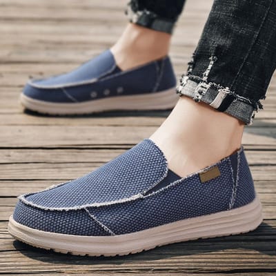 Zomer Denim Canvas Mannen Ademende Casual Schoenen Outdoor Antislip Sneakers Comfortabel Rijden Schoenen Mannen Loafers Big Size 39-47 41 gray