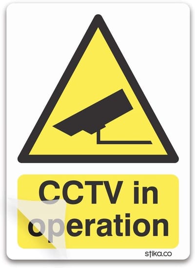 4x Camera Waarschuwing Sticker - Toezicht in Werking - Zelfklevend Beveiligingsbord