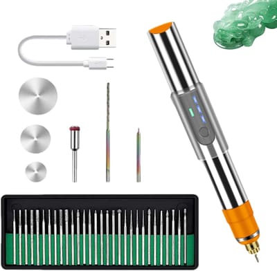 Graveerpen - Roterend gereedschap - Creatief graveren - Robuuste materialen - 124 cm - Zilver