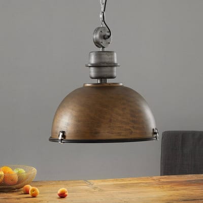 Hanglamp Bikkel XXL 7834B bruin/metaal Ø52 cm hoogte verstelbaar Steinhauer industrieel