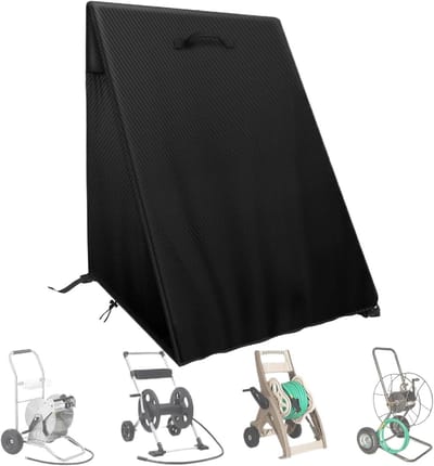 Hoes voor slanghaspel - Beschermhoes slangkar - Bescherming buitenapparatuur - Waterdicht Oxford doek - 99x71x99 cm - Zwart