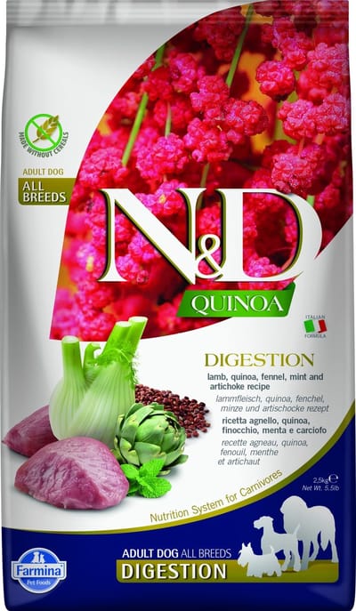 Farmina N&D Grain Free Dog Quinoa Digestion Adult Lamb 2,5 kg - Hond