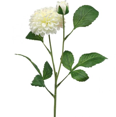 Dahlia kunstbloemen crème groen 2 bloemen 60cm