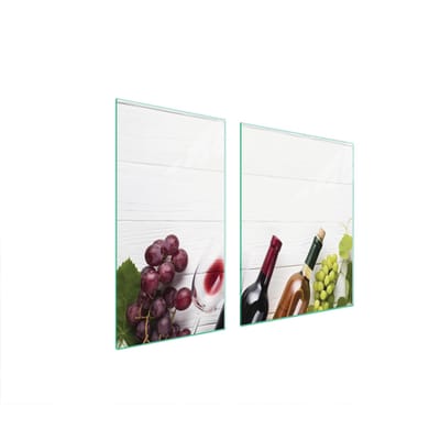 TMK ArtDeko Serie - Glazen Beschermplaat voor Fornuis - 90x52 cm - Zwart - Glas