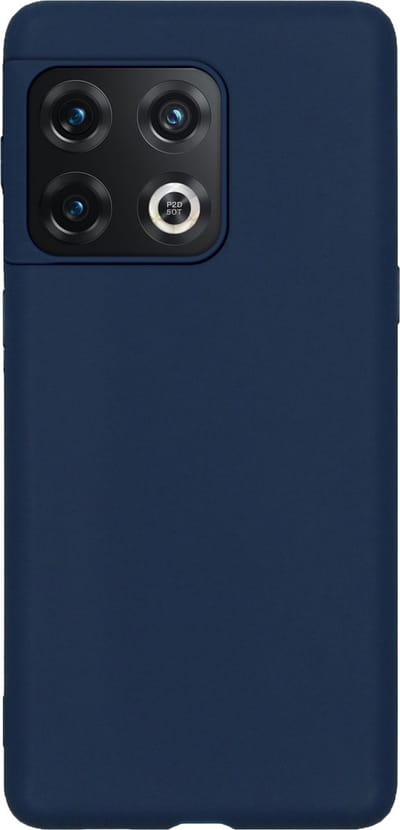 Hoes - Geschikt voor OnePlus 10 Pro - Sterk & Shockproof - Hoesje Cover - Siliconen Case - Donkerblauw
