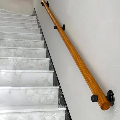 Houten Trapleuning - Steunbalk Grijpstang - Veilig Traplopen - Massief Grenenhout - 80 cm - D
