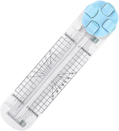 Papiersnijder Schuifregelaar - Multifunctionele Snijder - Kaarten Maken - Antislip Basis - 35.5 cm Lengte - Blauw
