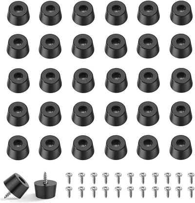 30 stuks rubberen meubelpoten voor vloerbescherming - Zwarte voetjes 22 x 18 x 10 mm