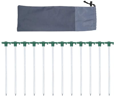 Dailygoods- Tentspijkers 25CM Metalen - 12 Stuks - Camping Nagels - Outdoor Bevestiging - Hamer Bevestiging - Inclusief Tas - Kampeernagels