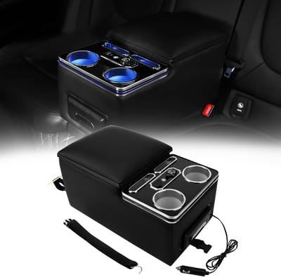 Auto Middenconsole Organizer met Snelle Telefoonoplader en Opberglade