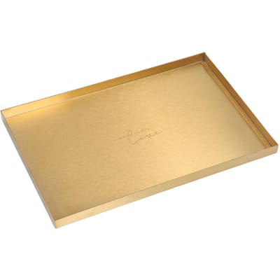 Moderne Metalen Gouden Plaat Rechthoek Opbergbak Cosmetica Sieraden Display Roestvrijstalen Bak