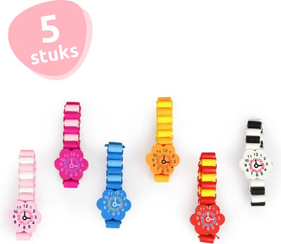 Isa's Friends® - Uitdeelcadeaus Houten Horloges - 5 stuks - Traktatie