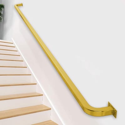 Trapleuning metaal - Gouden grijprail - Veilig traplopen - Stevig smeedijzer - 60cm lengte - Goud