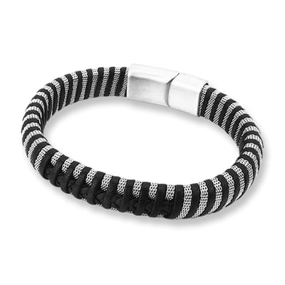 Montebello Armband Semele - 316L Staal - Leer - 12mm - ∅21cm
