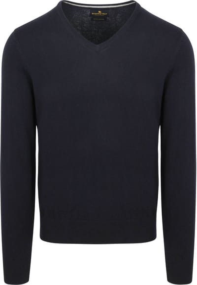 Steppin' Out Trui Cotton Cashmere V-hals Navy - Maat S - Heren - Pullovers