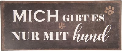 Clayre & Eef Tekstbord 30x13 cm Zwart Metaal