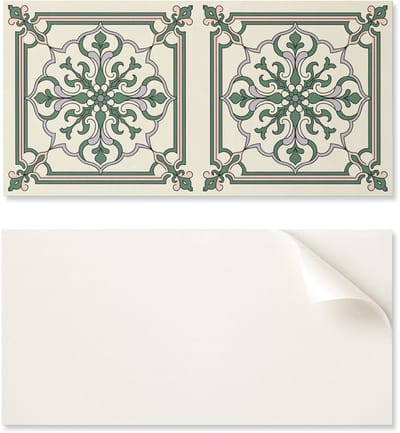Decoratief zelfklevend vinyl wandpaneel 100x50 cm met bloemenpatroon en ornamenten