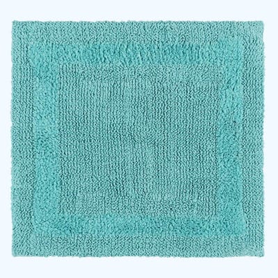 Badmat, 1600 g/m², superzacht, 100% katoen, badmat, omkeerbaar, antislip, wasbaar, super absorberend, sneldrogend, badmat (aqua-blauw)