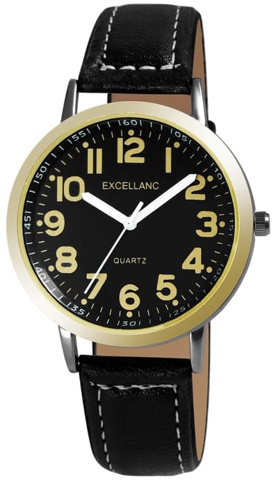 EXCELLANC herenhorloge kunstleer Mineralglas
