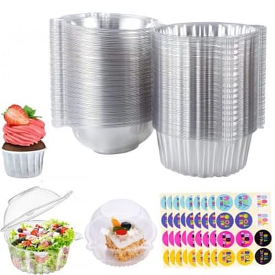 Transparante cupcake dozen - 100 stuks enkele verpakkingen voor muffins, salades en meer