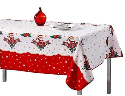 Kersttafelkleed met kerstman- of klokmotief - Vlekbestendig - Rond of rechthoekig