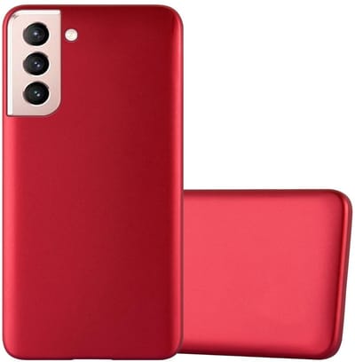 Cadorabo Hoesje geschikt voor Samsung Galaxy S21 5G in METALLIC ROOD - Beschermhoes gemaakt van flexibel TPU silicone Case Cover
