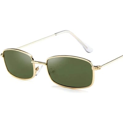 Kleine Vintage Rechthoekige Zonnebril voor Dames Heren Metalen Frame UV-Bescherming Buiten Zonnebrillen