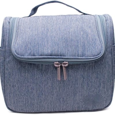 Famanu - Make-uptoilettas om op te hangen voor dames en heren, toilettas, reisaccessoires, grote make-uptas, waterdicht, blauw
