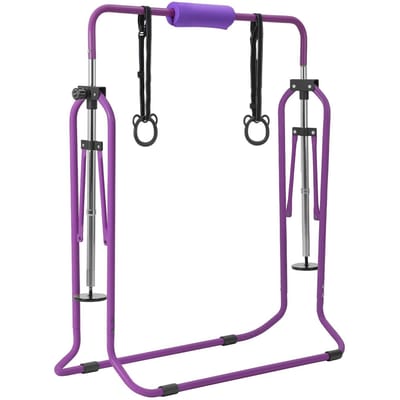 Gymnastiekstangen voor Kinderen, 63,5 kg Capaciteit Opvouwbare Trainings Kipstang met Mat, Verstelbare Hoogte Gymnastiek Rekstok voor Thuis, Trainingsapparatuur