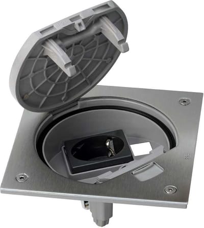 Simon waterdichte vloerdoos met stopcontact en RJ45 cat6 aansluiting - RVS IP66 (SIM-KSE16U/23/72)